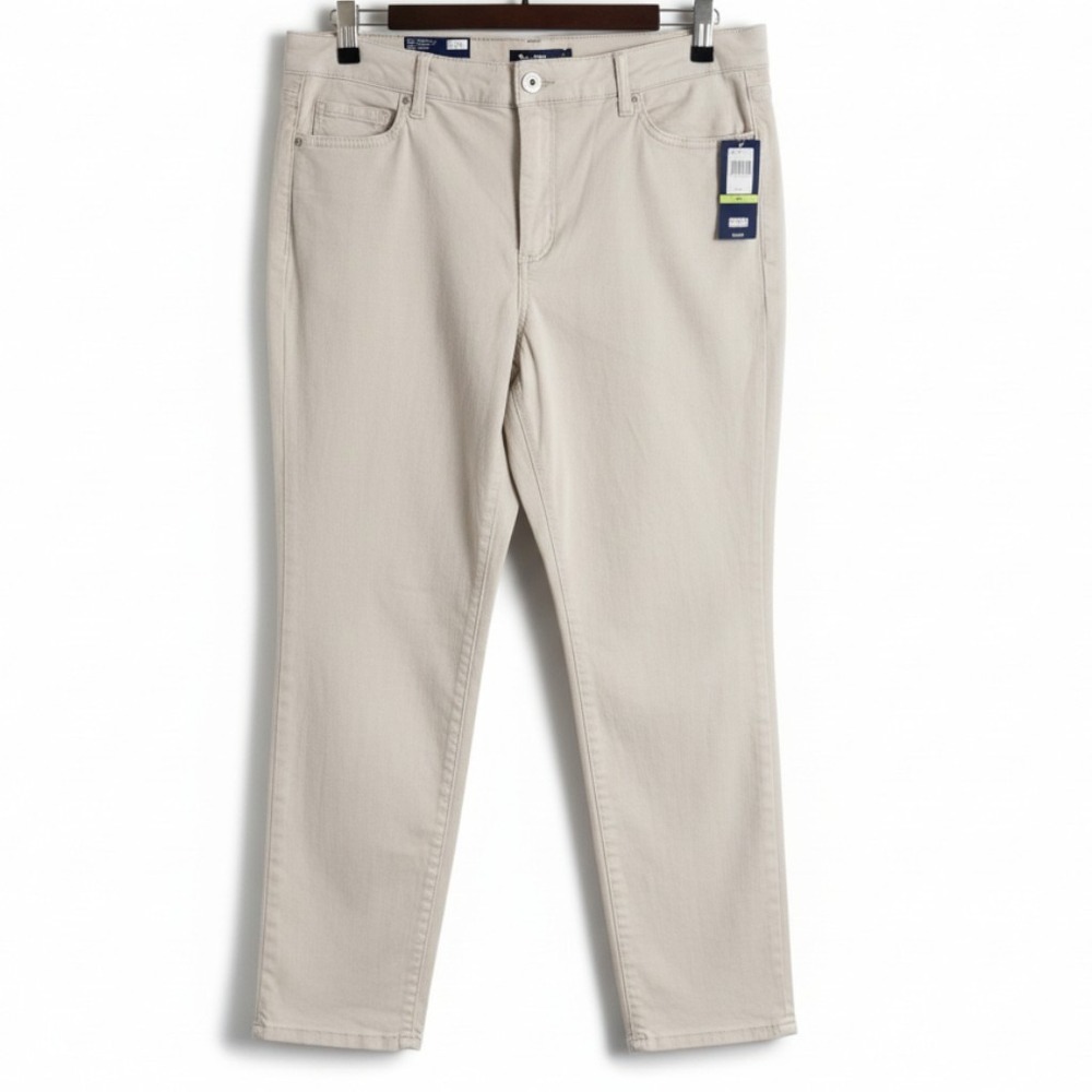 Bandolino Mandie Jeans Women's 18W Short Cream Stone High Rise Stretch NWT